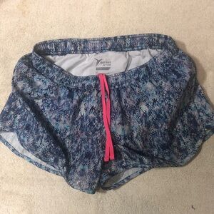Old Navy Patterned Blue Shorts with Pink Accent